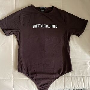 Sold/ PrettyLittleThing Brown Bodysuit